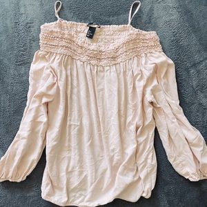 Off the shoulder long sleeve blouse